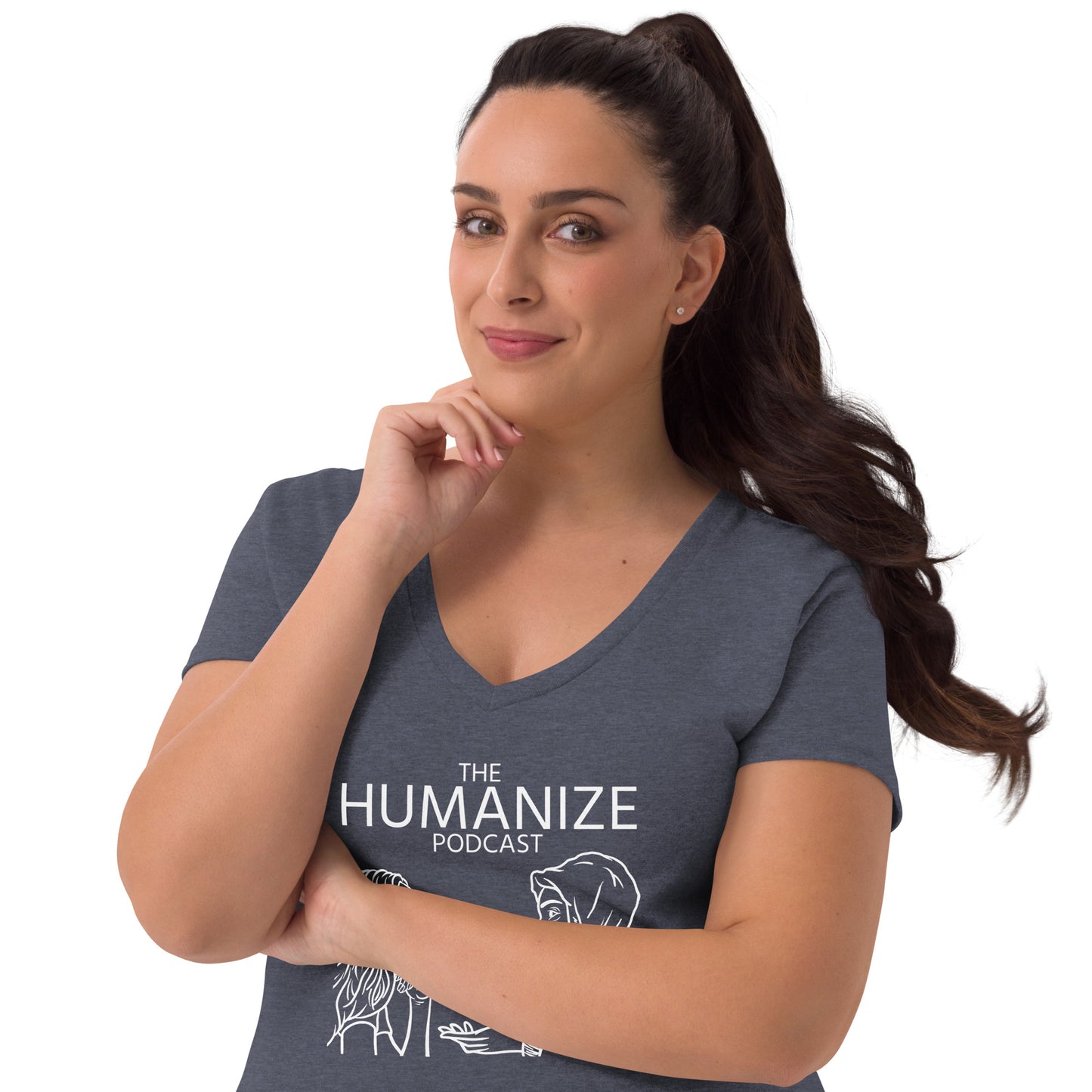Humanize Cover Art Recycled V-neck T-shirt