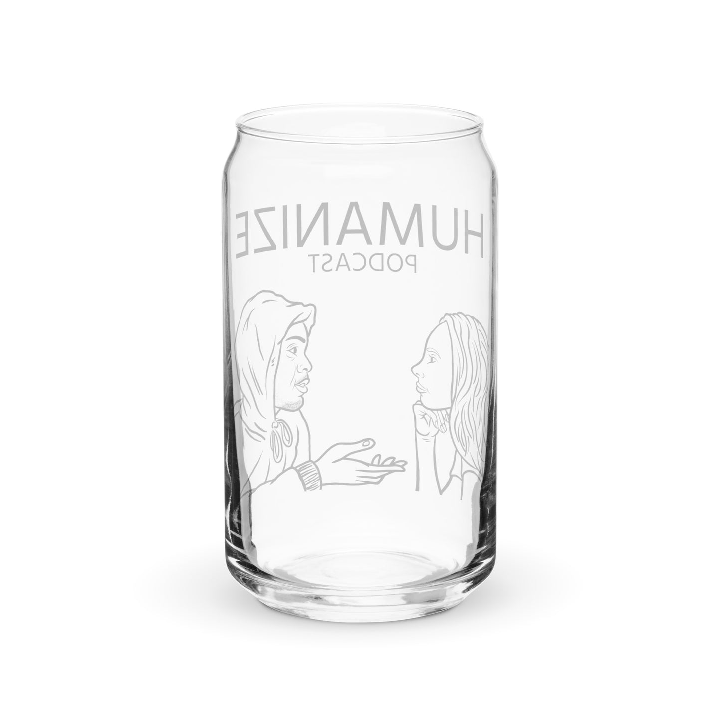 Humanize 16 oz glass