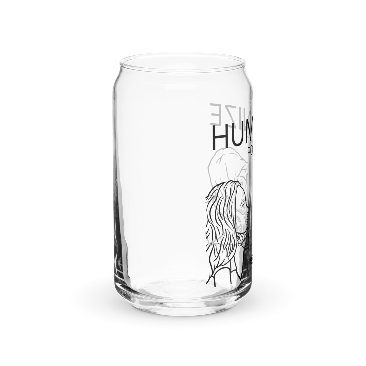 Humanize 16 oz glass