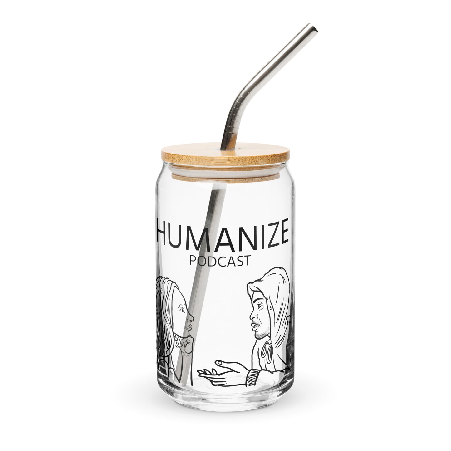 Humanize 16 oz glass